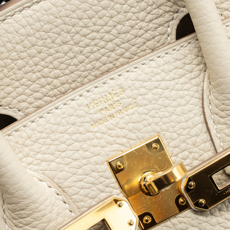 Hermes birkin 25 togo craie GHW stamp B