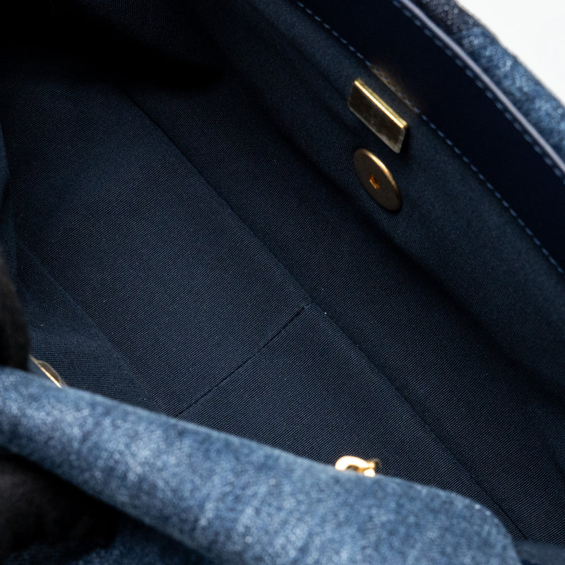 Chanel Large 19 bag denim dark blue multicolor hardware