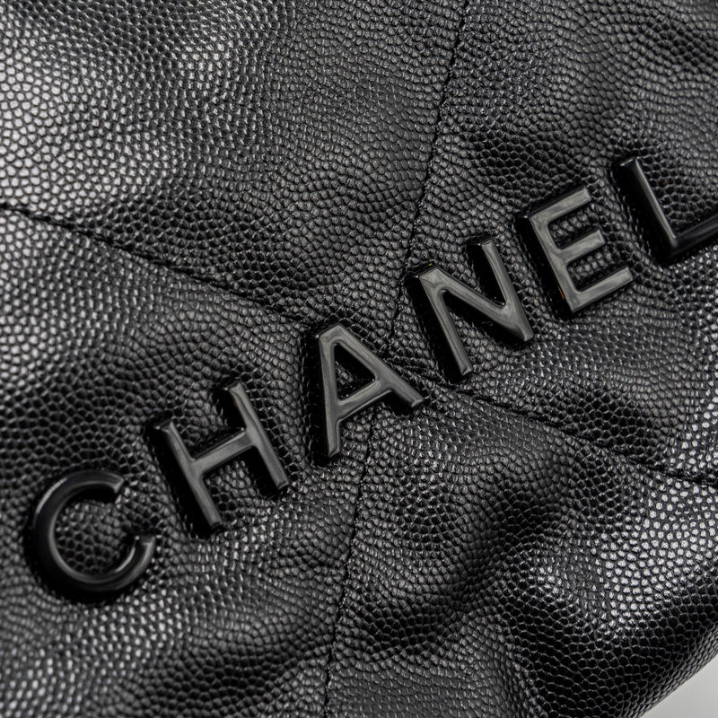 Chanel Mini 22 Bag Caviar Black GHW (Microchip)