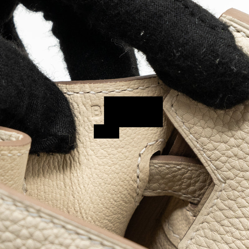 Hermes birkin 25 togo craie GHW stamp B