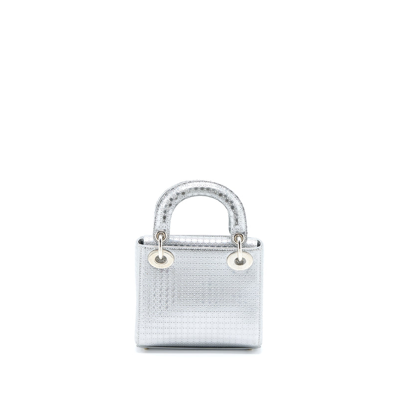 Dior Mini Lady Dior Patent Metallic Silver SHW