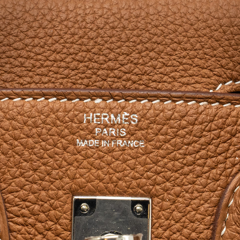 Hermes Birkin 25 Togo Gold SHW Stamp U