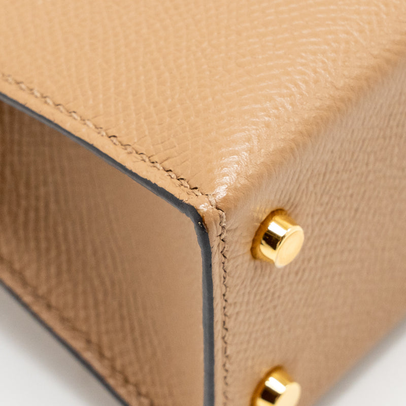 Hermes Mini Kelly II Epsom Chai GHW Stamp Z