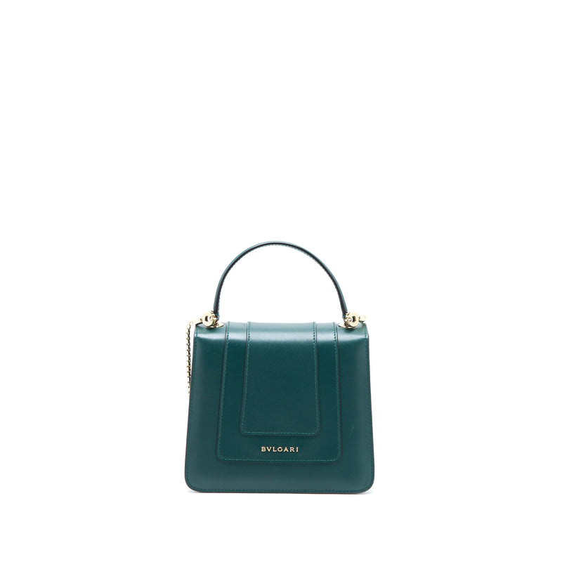 Bvlgari Top Handle Serpenti Bag Calfskin Green LGHW