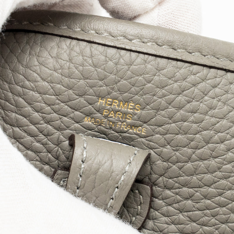 Hermes Mini Evelyne Clemence Gris Meyer GHW Stamp U