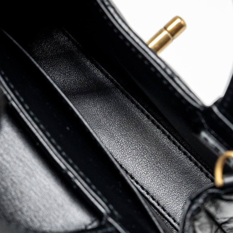 Chanel 24p Mini Nano Kelly Shopper Calfskin Black GHW (Microchip)