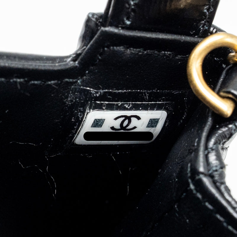 Chanel 24p Mini Nano Kelly Shopper Calfskin Black GHW (Microchip)