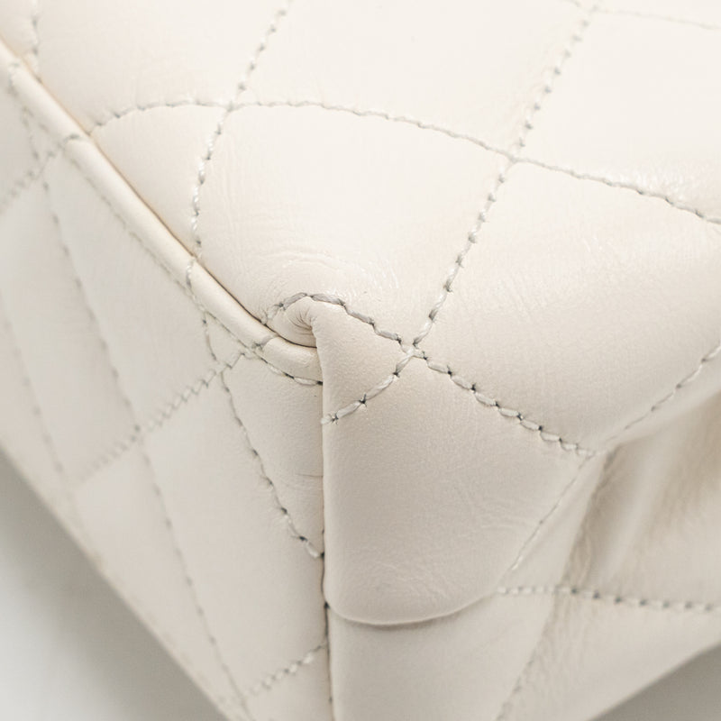 Chanel Mini Kelly Shopping Tote Bag Calfskin White GHW (Microchip)