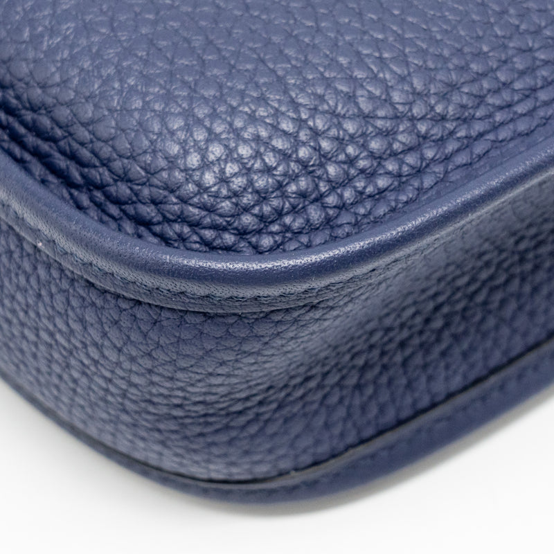 Hermes Mini Evelyne Clemence Blue GHW Stamp D