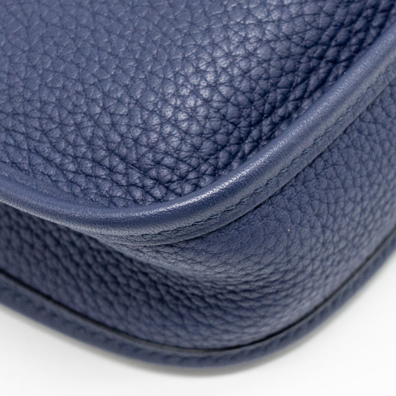 Hermes Mini Evelyne Clemence Blue GHW Stamp D