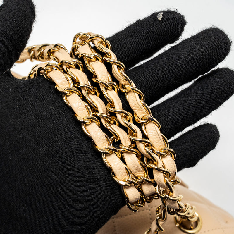 Chanel Medium Classic Double Flap Bag Caviar Beige GHW