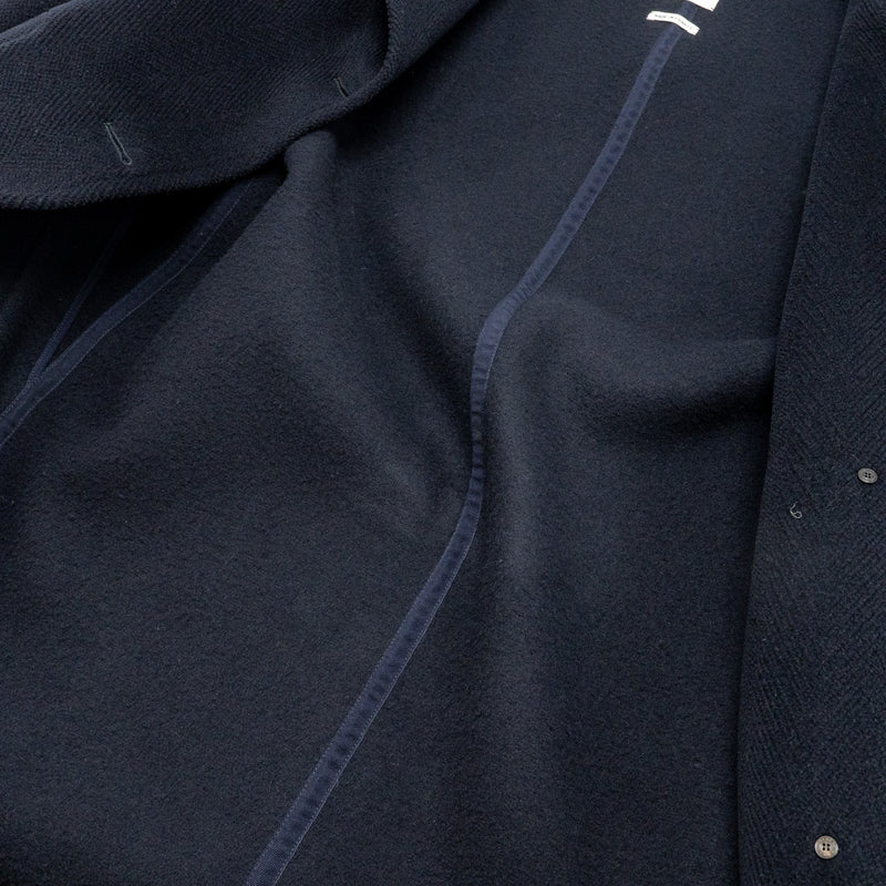 Hermes Size 34 Cocon Double Face Manteau Coat Wool Bleu/Black