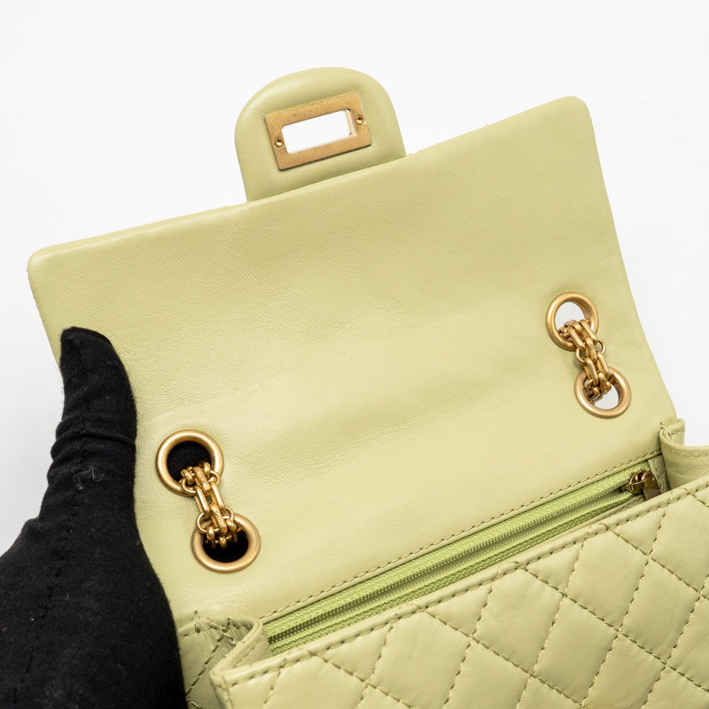 Chanel Mini 2.55 Reissue Aged Calfskin Green GHW