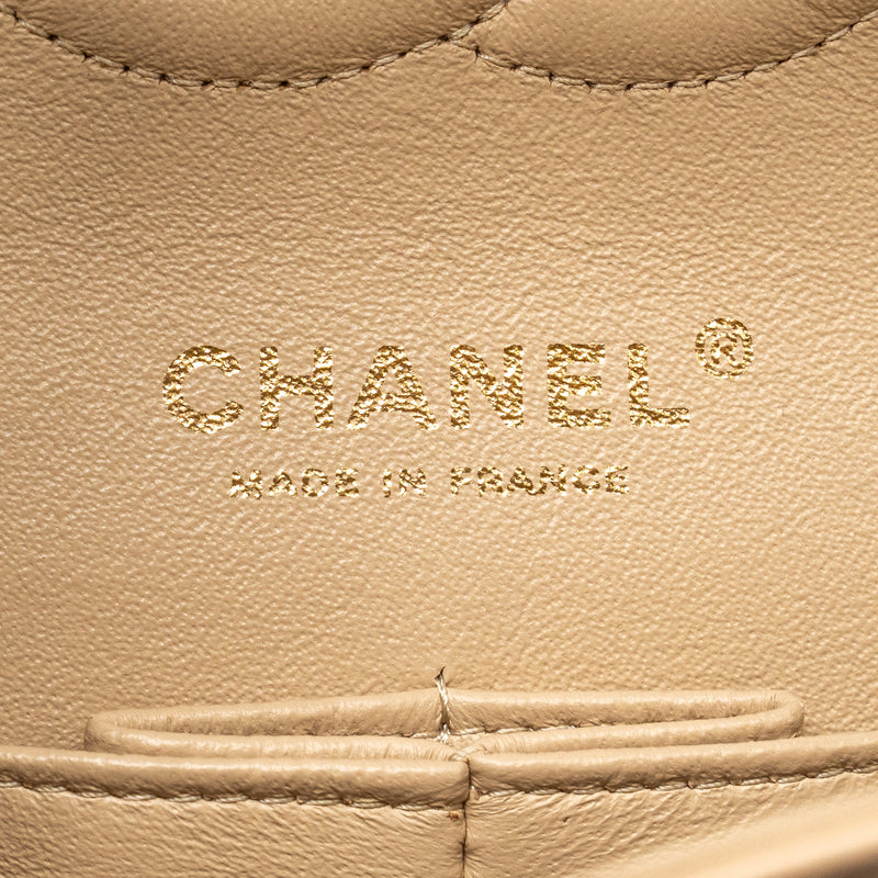 Chanel Medium Classic Double Flap Bag Caviar Beige GHW