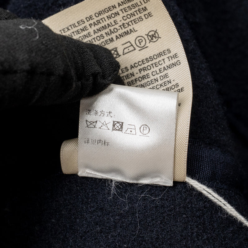 Hermes Size 34 Cocon Double Face Manteau Coat Wool Bleu/Black
