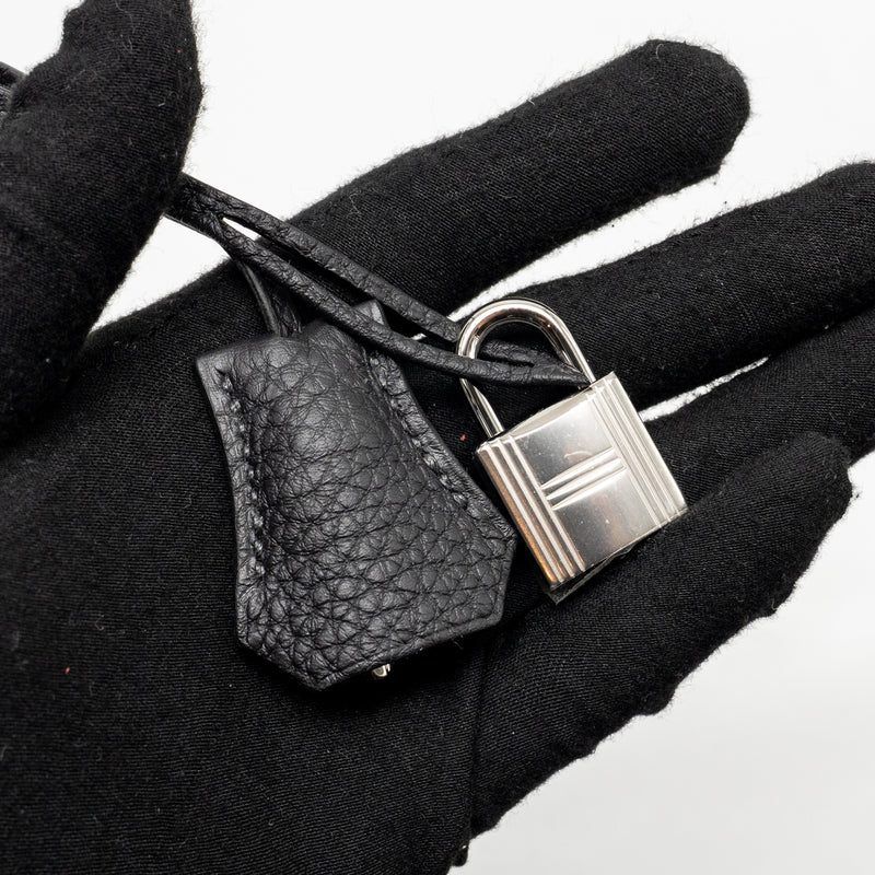 Hermes Birkin 25 Togo Black SHW Stamp K