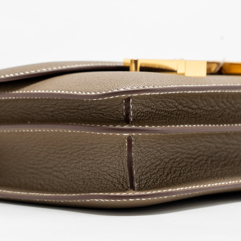Hermes Mini Constance Chèvre Mysore Etoupe GHW Stamp K