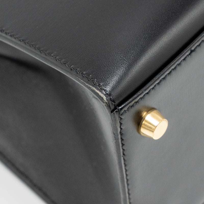 Hermes Kelly 32 Box Black GHW Stamp Square B