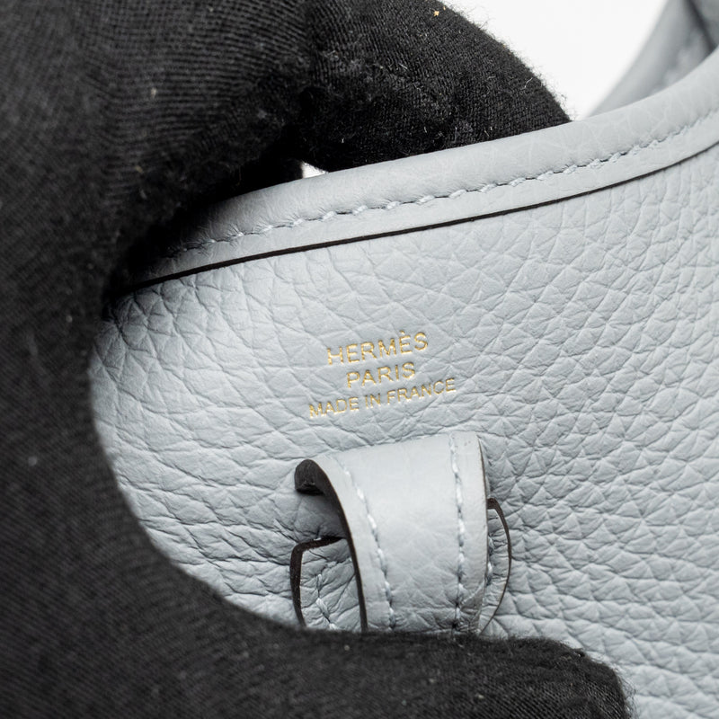 Hermes Mini Evelyne clemence gris pantin LGHW stamp K