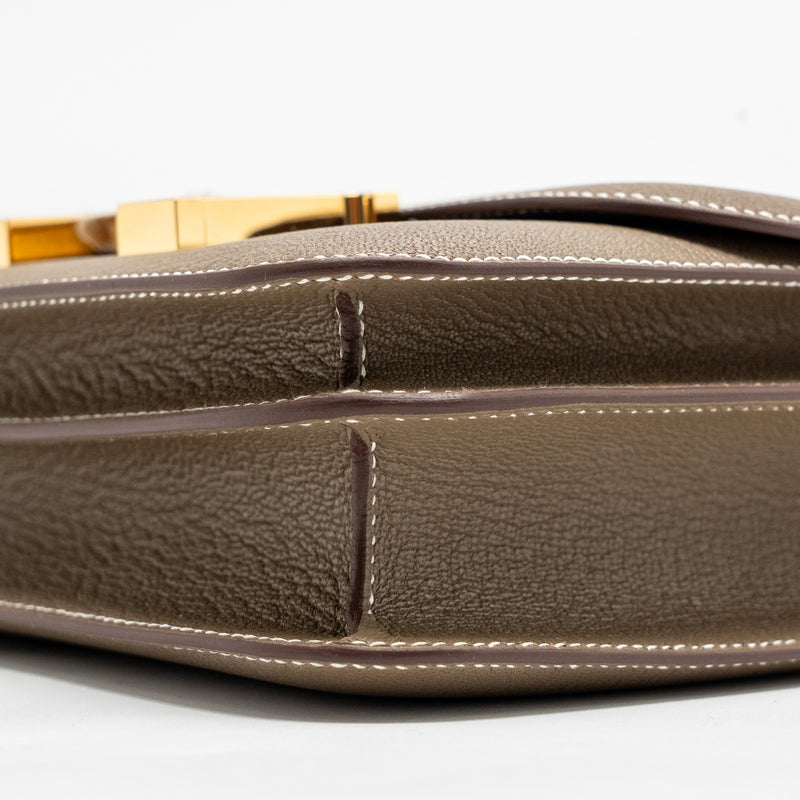 Hermes Mini Constance Chèvre Mysore Etoupe GHW Stamp K