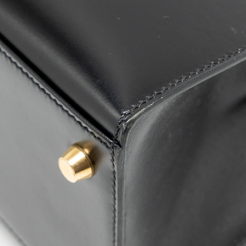 Hermes Kelly 32 Box Black GHW Stamp Square B