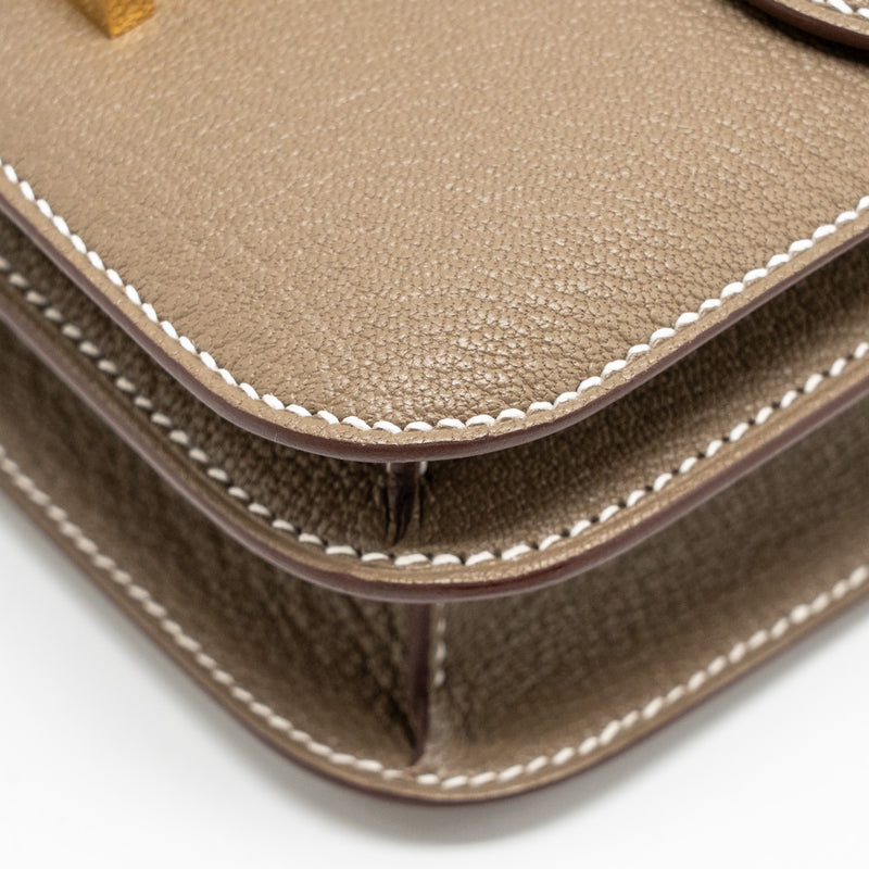 Hermes Mini Constance Chèvre Mysore Etoupe GHW Stamp K