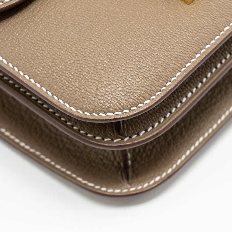 Hermes Mini Constance Chèvre Mysore Etoupe GHW Stamp K