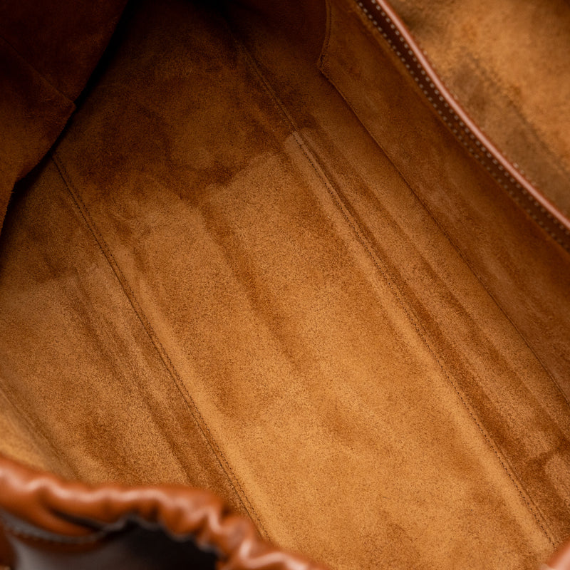 Celine Large Cabas Drawstring Cuirass Triomphe Smooth Calfskin Tan