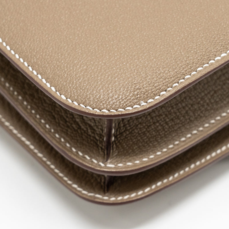 Hermes Mini Constance Chèvre Mysore Etoupe GHW Stamp K