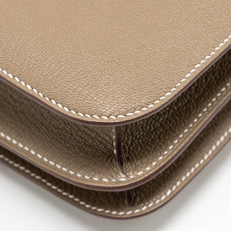 Hermes Mini Constance Chèvre Mysore Etoupe GHW Stamp K