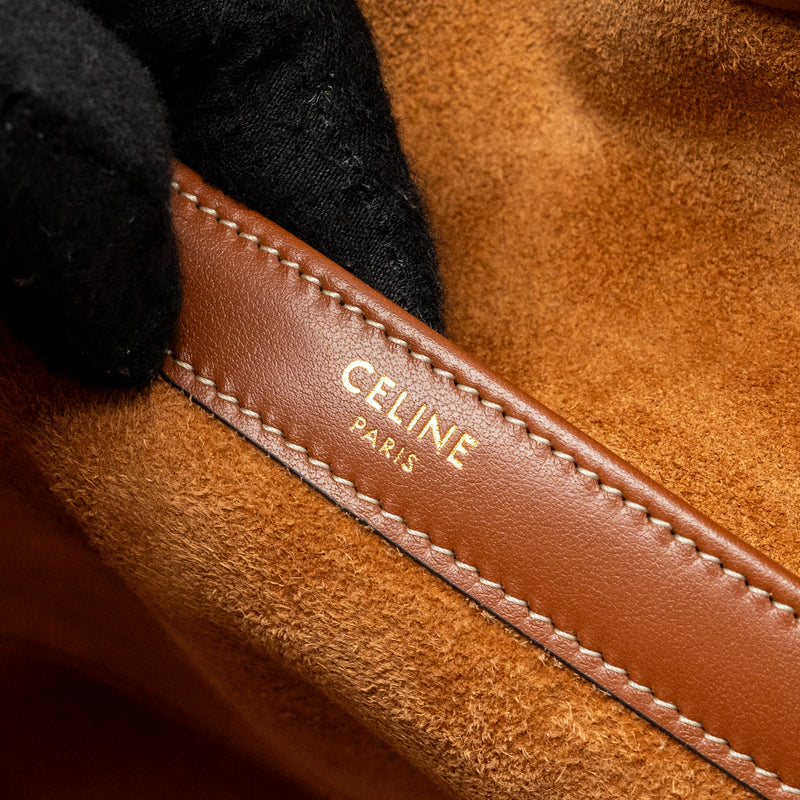 Celine Large Cabas Drawstring Cuirass Triomphe Smooth Calfskin Tan
