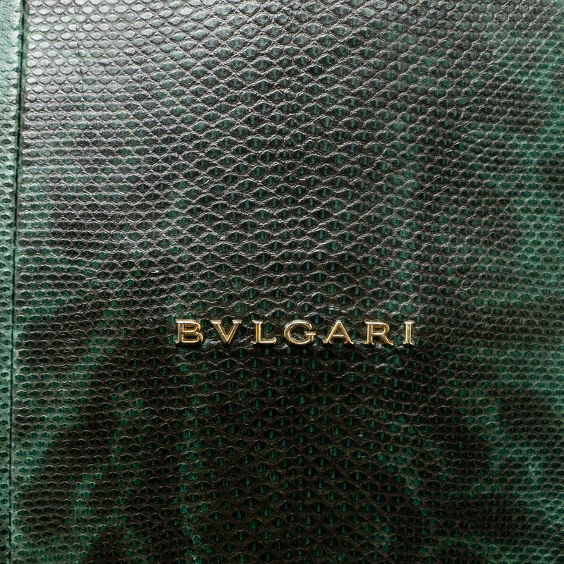 Bvlgari Serpenti Forever Flap Bag Shiny Karung Glacier Green LGHW