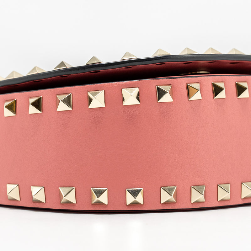 Valentino half moon flap bag calfskin pink LGHW