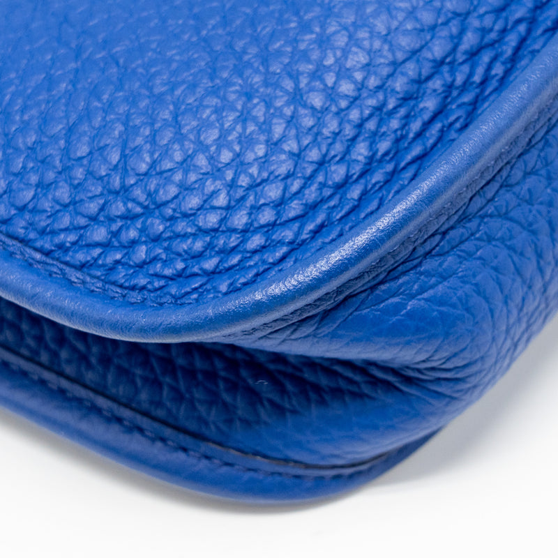 Hermes Mini Evelyne Clemence Electric blue SHW stamp U