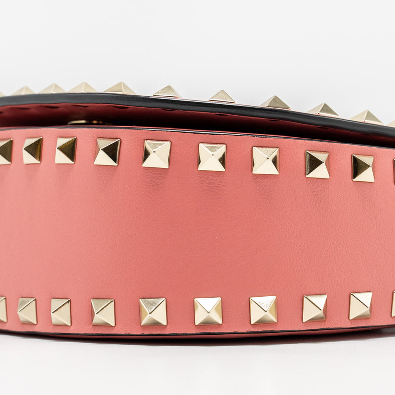 Valentino half moon flap bag calfskin pink LGHW