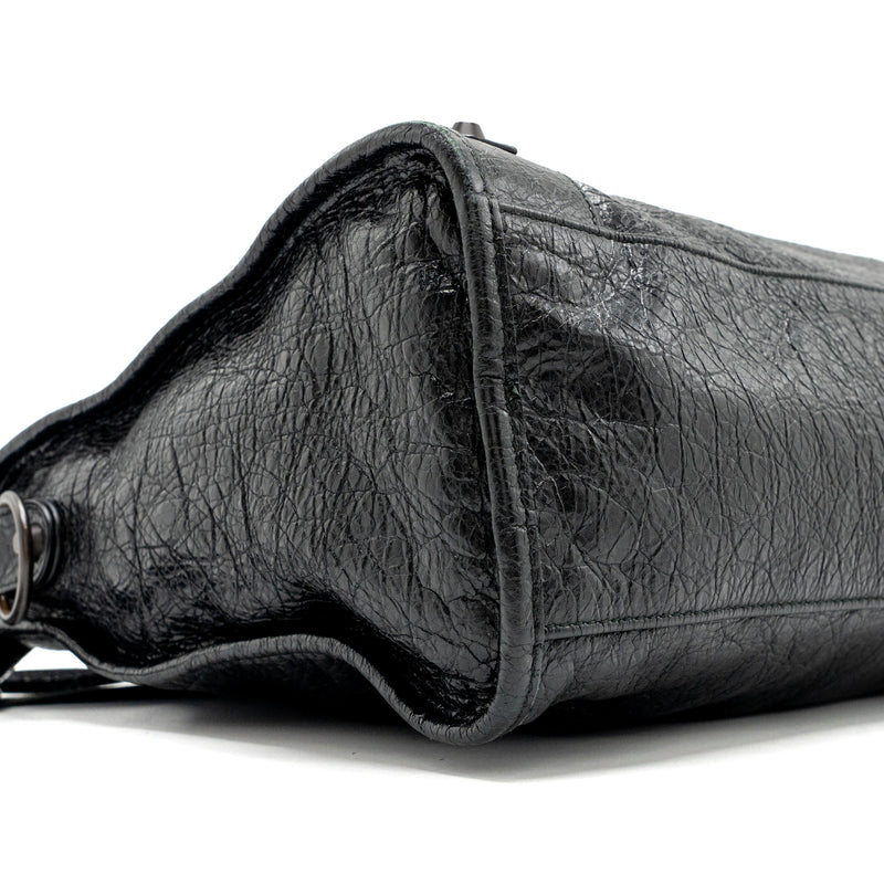 Balenciaga City Bag Calfskin Black Ruthenium Hardware