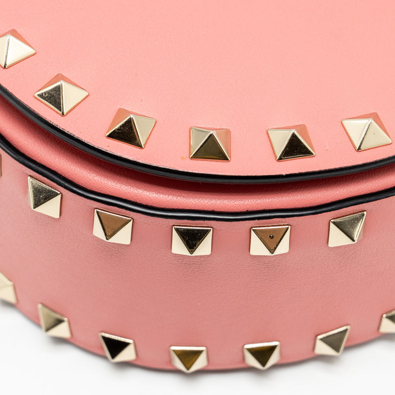 Valentino half moon flap bag calfskin pink LGHW