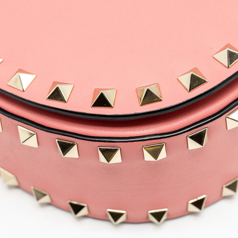 Valentino half moon flap bag calfskin pink LGHW