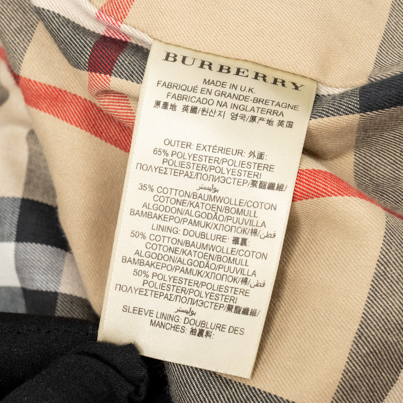 Burberry Size 34 Mid-length Kensington Heritage Trench Coat Ployester/Cotton Black