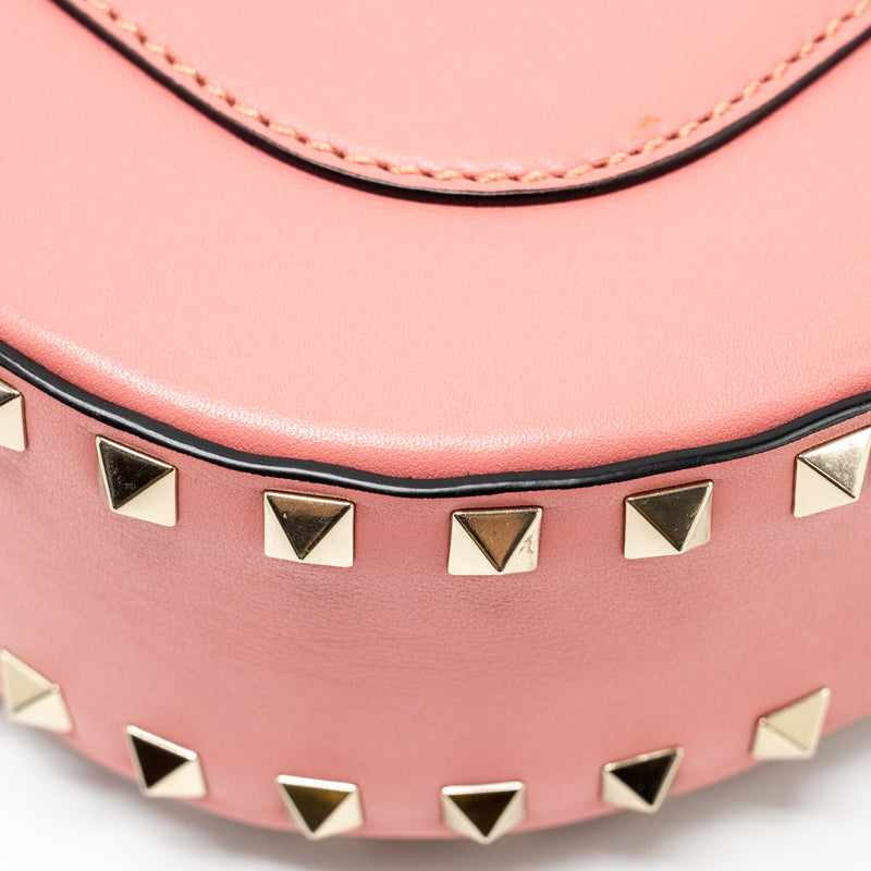 Valentino half moon flap bag calfskin pink LGHW