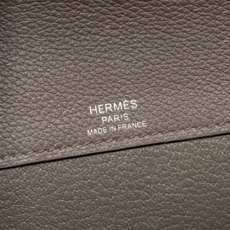 Hermes Pochette Kelly Depeches 25 Evercolor gris Etain SHW stamp Z