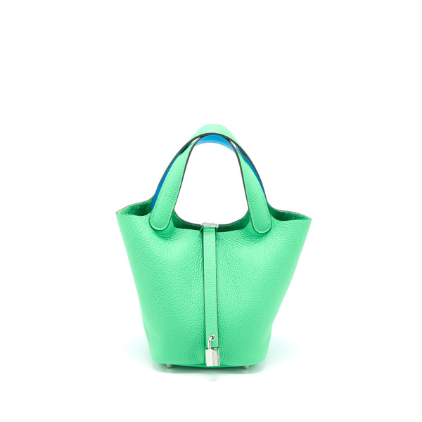 Hermes Picotin 18 Lock Bag Clemence Vert Comics/Bleu Frida SHW Stamp B