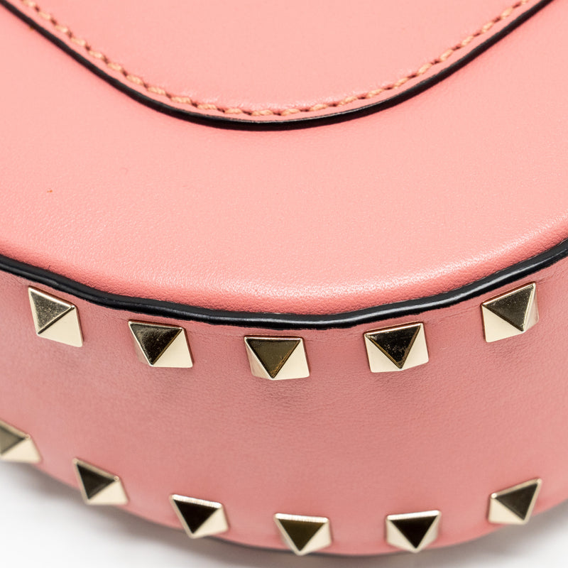 Valentino half moon flap bag calfskin pink LGHW