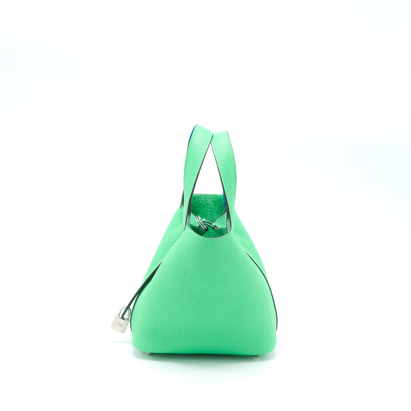 Hermes Picotin 18 Lock Bag Clemence Vert Comics/Bleu Frida SHW Stamp B