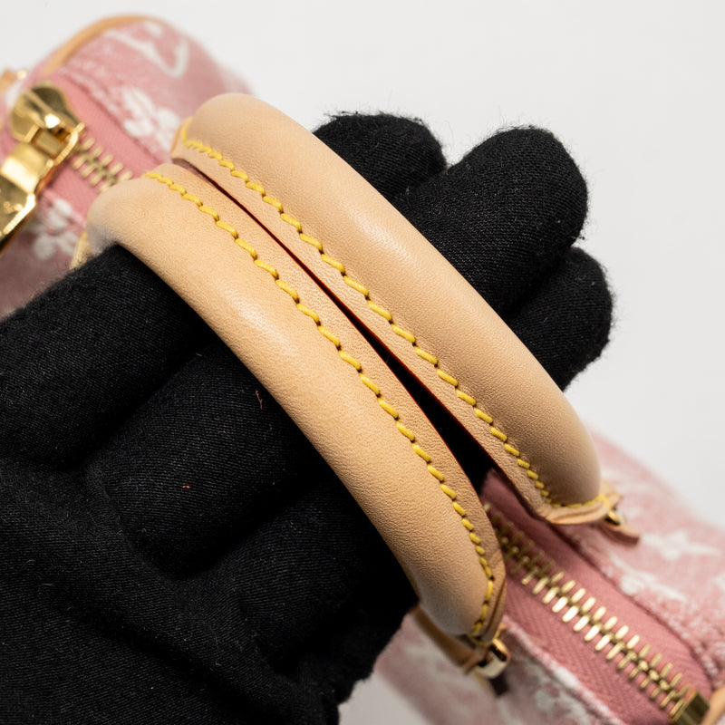 Louis Vuitton Nano Speedy Monogram Denim Pink GHW