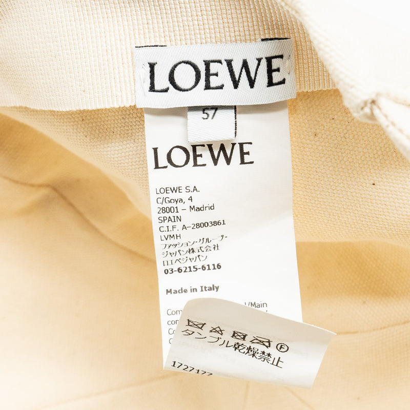 Loewe size 57 cap with embroidered logo cotton soft white