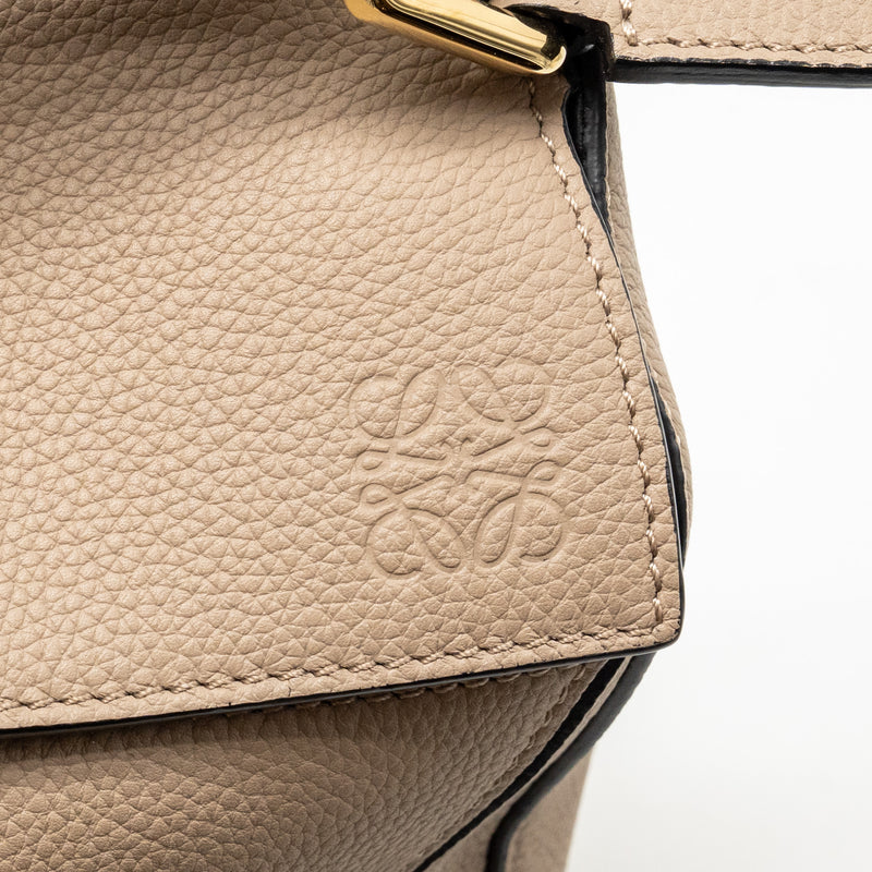 Loewe Small Puzzle Bag Soft Grained Calfskin Sand GHW