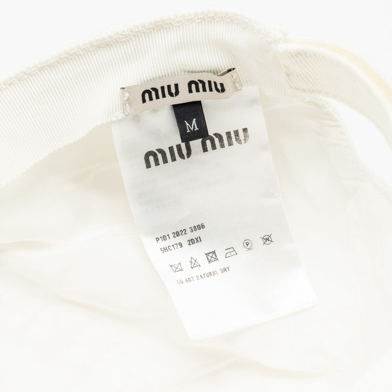 Miu miu size M Drill baseball cap white/black