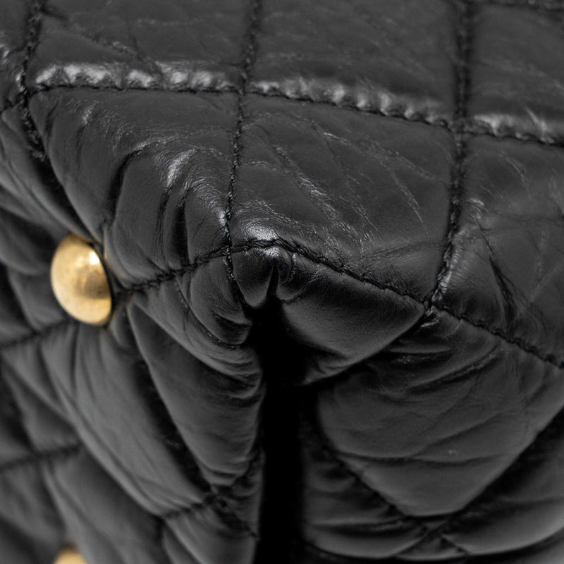 Chanel 2.55 Reissue Tote Bag Quilted Aged Calfskin Black GHW