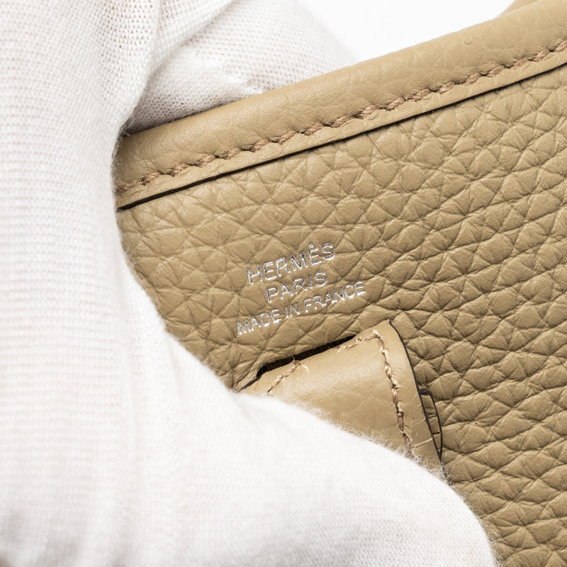 Hermes mini evelyn clemence beige Marfa with multicolour strap SHW stamp b